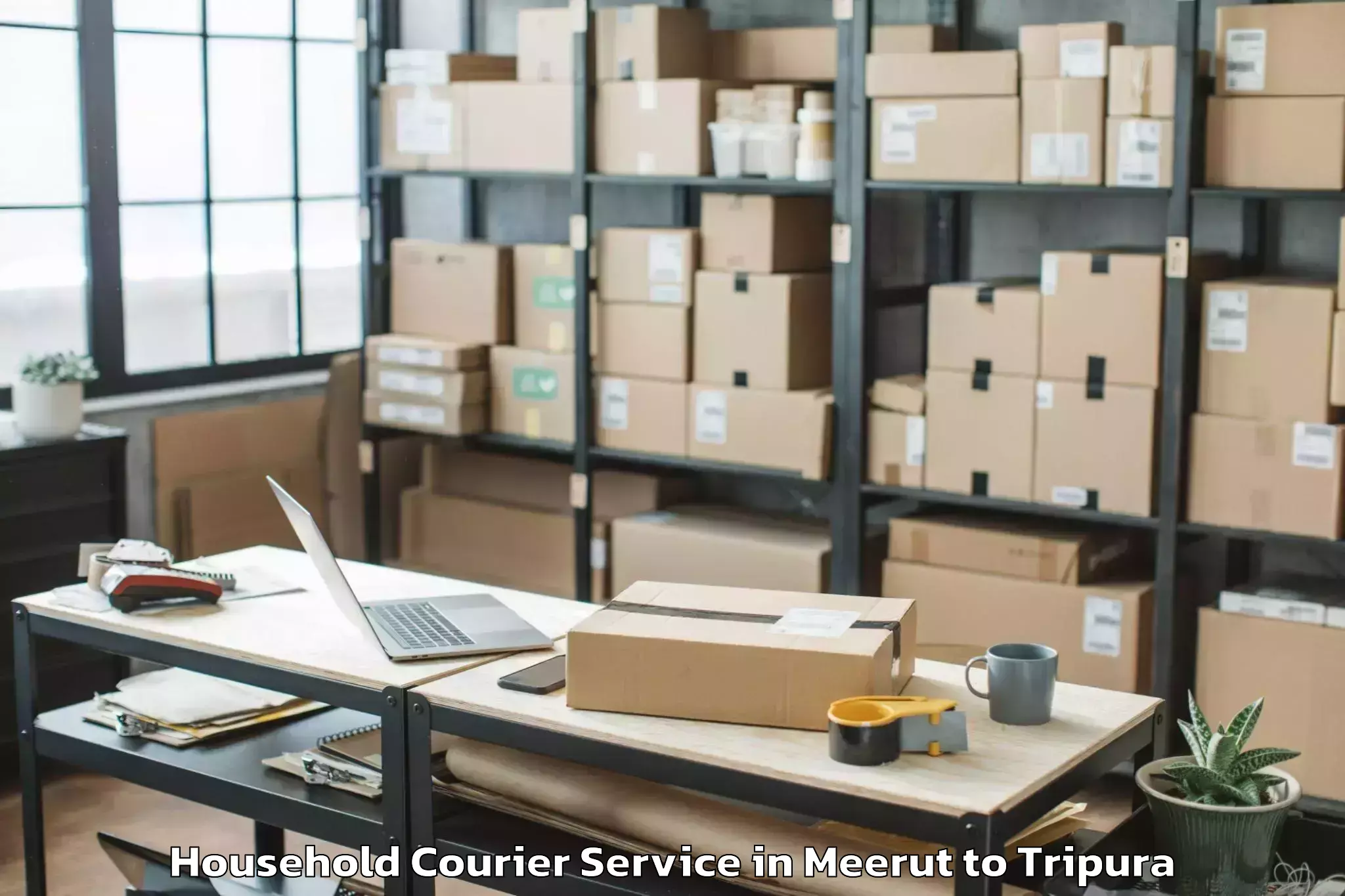 Get Meerut to Barjala Household Courier